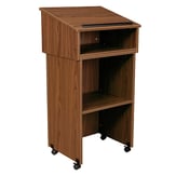 Tabletop Lectern and AV Cart with Lectern Podium Base Medium Oak